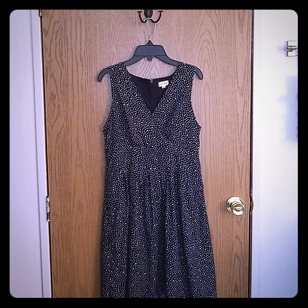 Navy blue polka-dot dress
